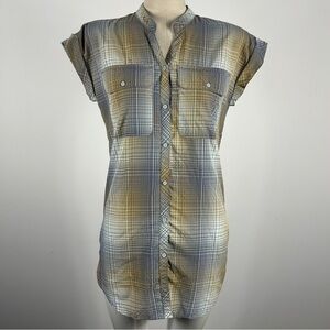 MEC Women's Plaid Shirt Dress - Blue and Tan